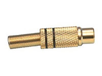 CC-108B Conector RCA Hembra Dorado con Protector