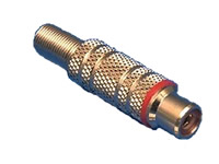 CC-108R Conector RCA Hembra Dorado con Aro Rojo